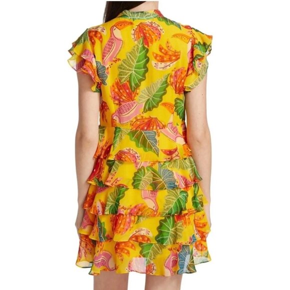 Farm Rio Yellow Beaks and Banana Tiered Ruffle Dress - Picture 8 of 12